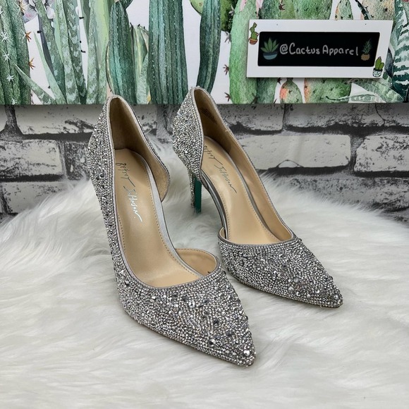 Betsey Johnson Shoes - NEW Betsey Johnson Hazil Rhinestone Embellished D'Orsay Heels Size 9